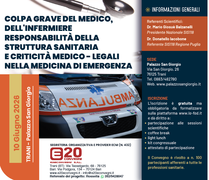 "Colpa grave del Medico, dell'Infermiere. Responsabilità della Struttura Sanitaria e Criticità Medico - Legali nella Medicina di Emergenza"